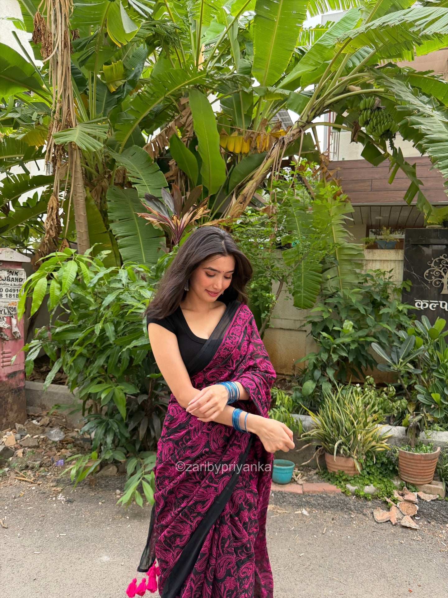 Ishaara - Chikankari Mul Cotton Saree