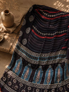 Mirra - Designer Ajrakh Handworked Saree