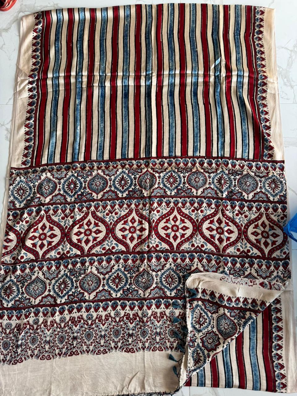 Nandini  - Pure Modal Ajrakh saree