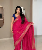 Shree-Pure Khaddi Crepe Chiffon Saree