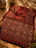 Nethra | Handcrafted Ajrakh Couture Saree [Ready to dispatch]
