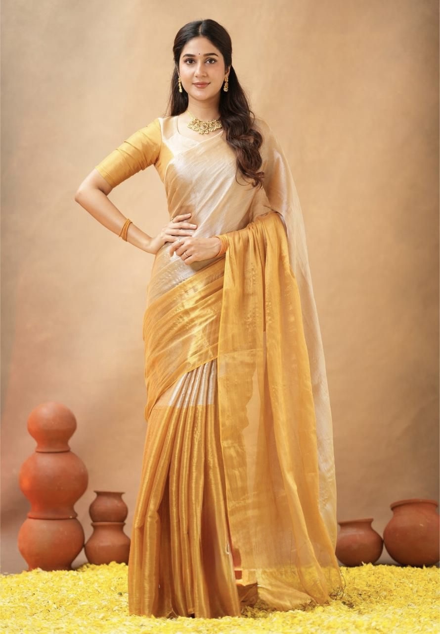 Tritva - Handloom Tissue Silk Saree