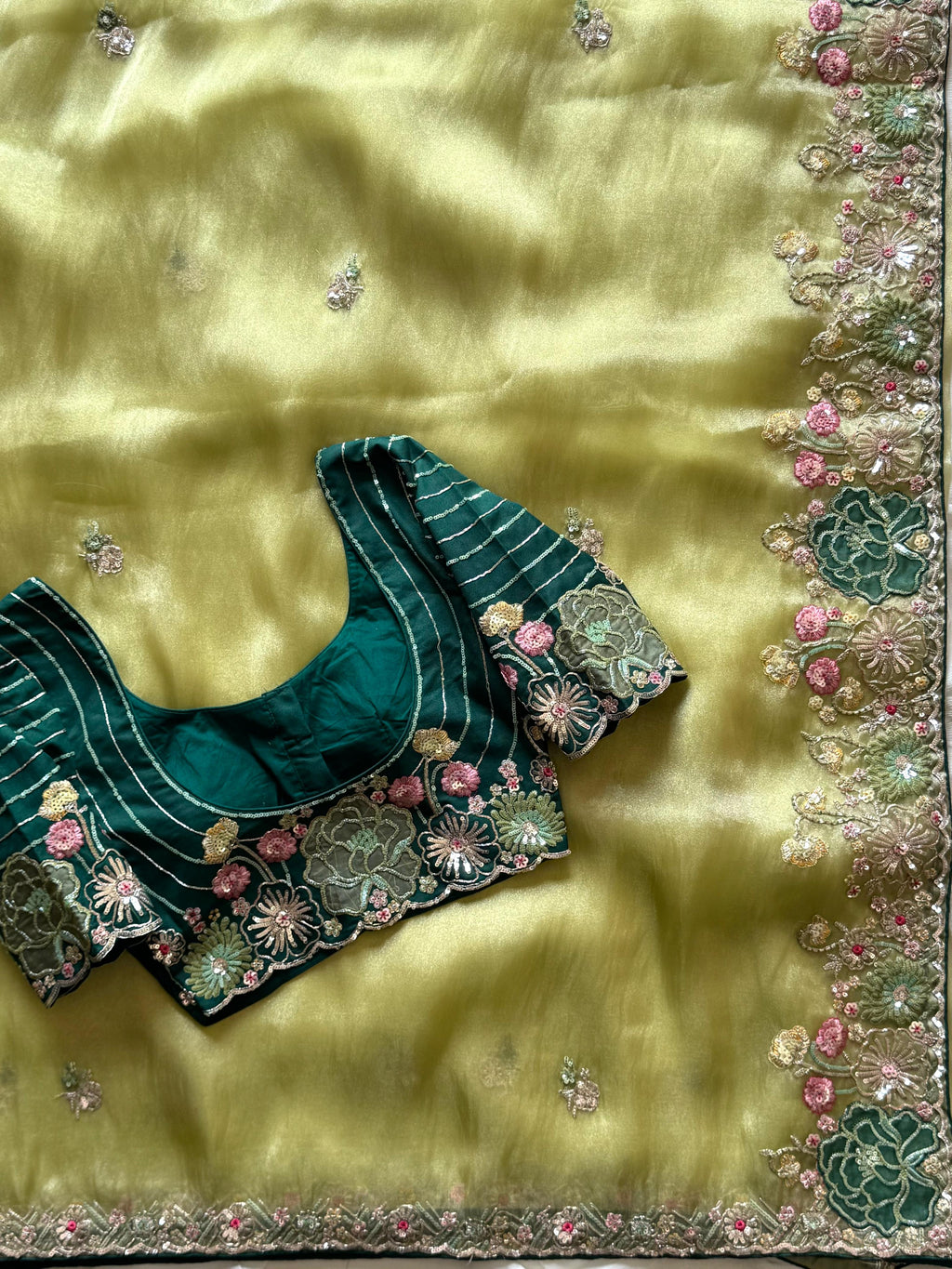 Athira - Tissue Silk Saree with Sequins handwork