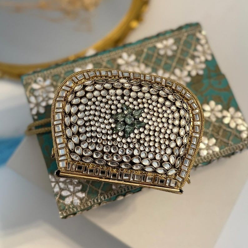 ZP11- Exclusive Hand Carved High Metal Clutch