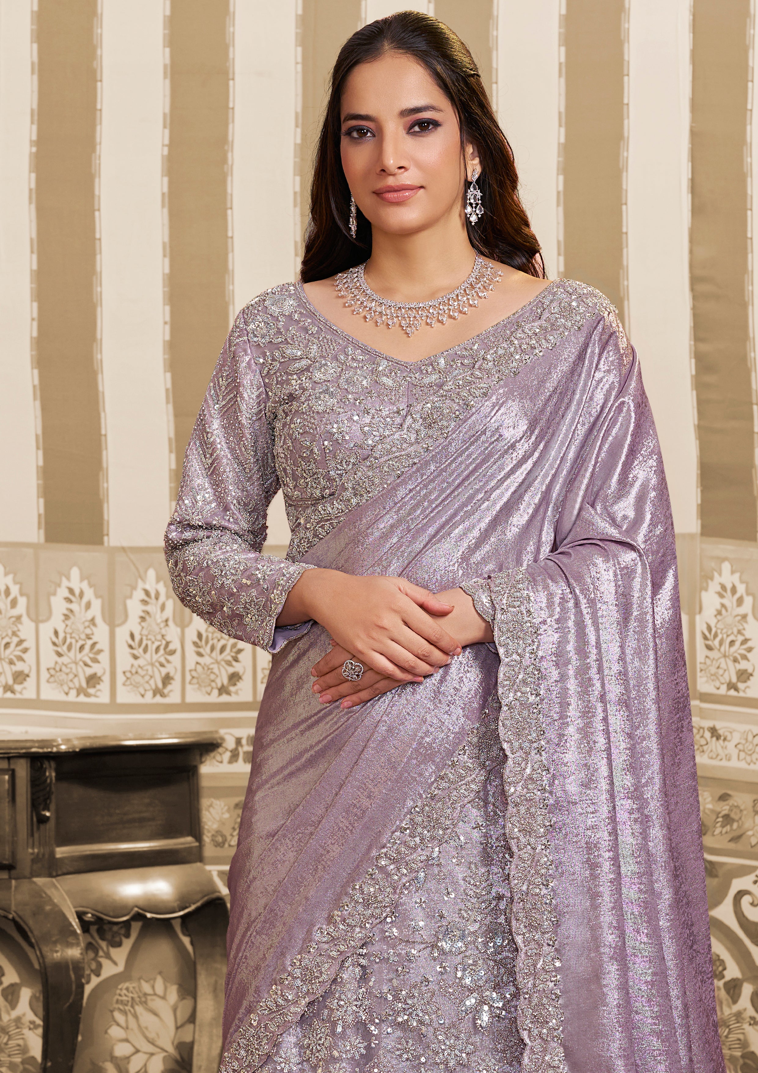 Lily-Luxury Heavy Handwork Ready-to-Wear Lehenga Saree