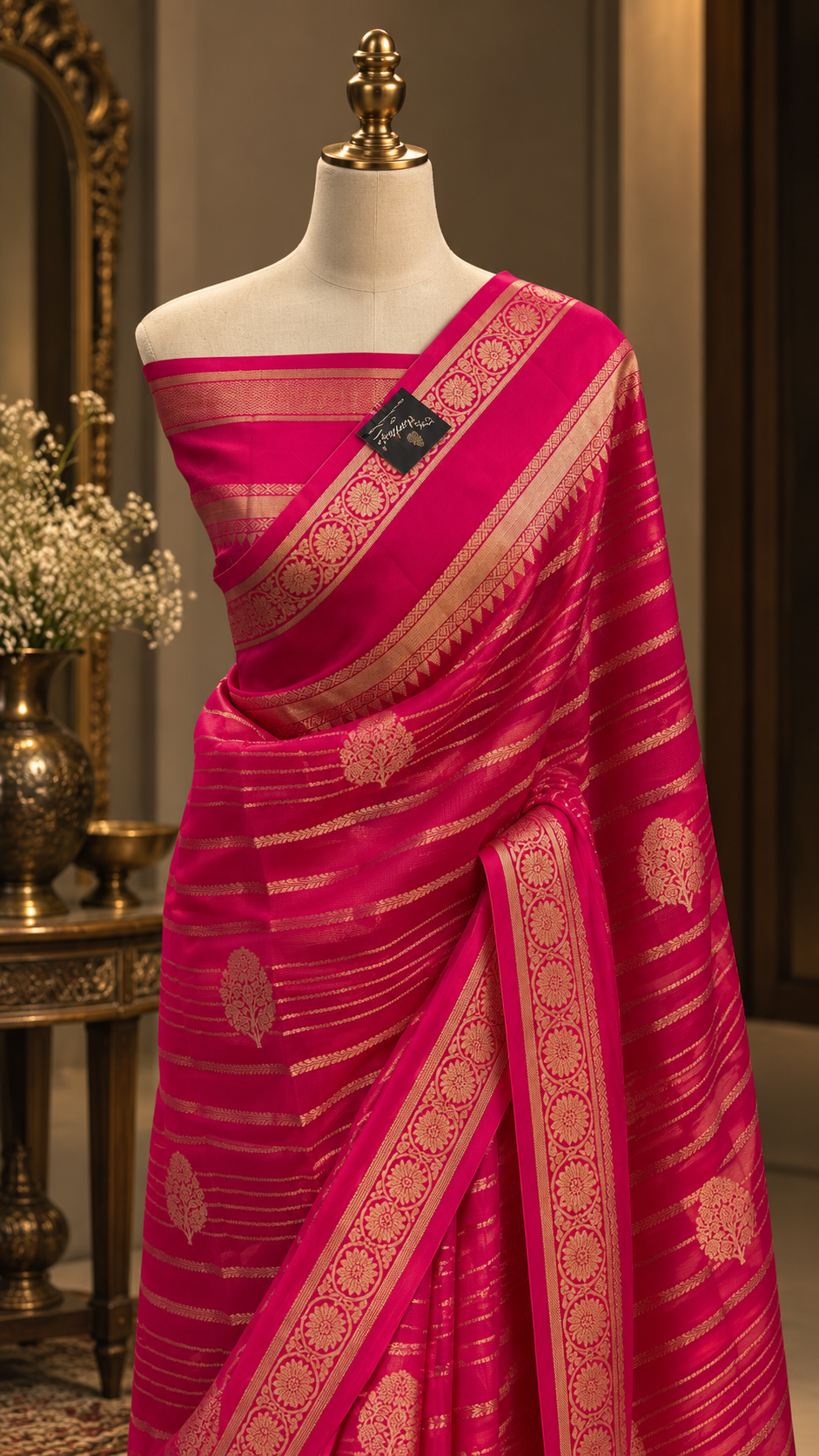 Vyomika - Pure Kora Silk Handwoven Kadwa Saree