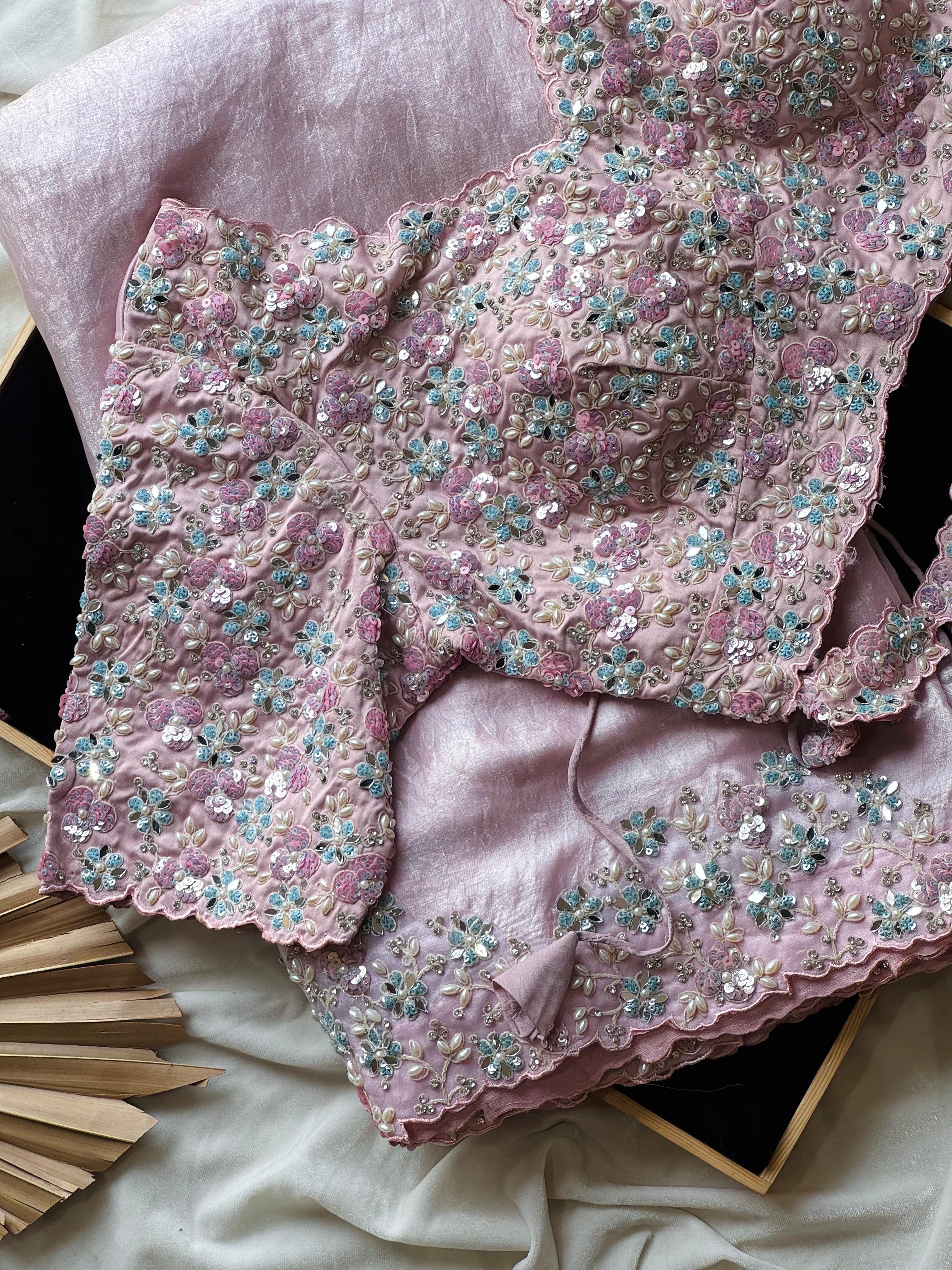 Pinki - Blush Pink Ready-to-Wear Minute Saree