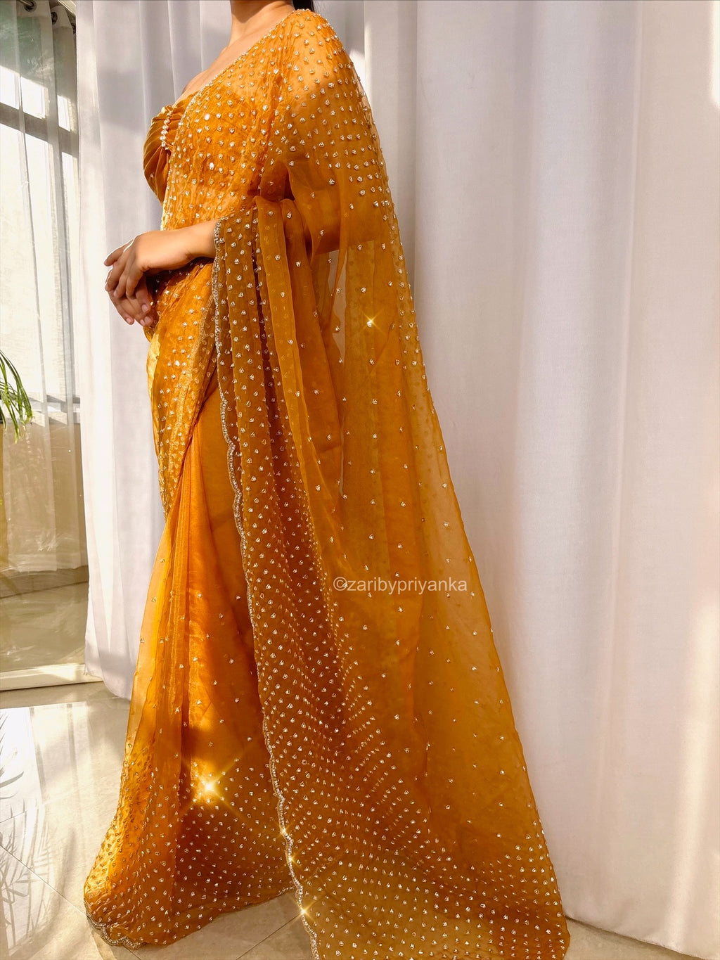 Miraaya - Designer Tissue Organza Saree with handwork