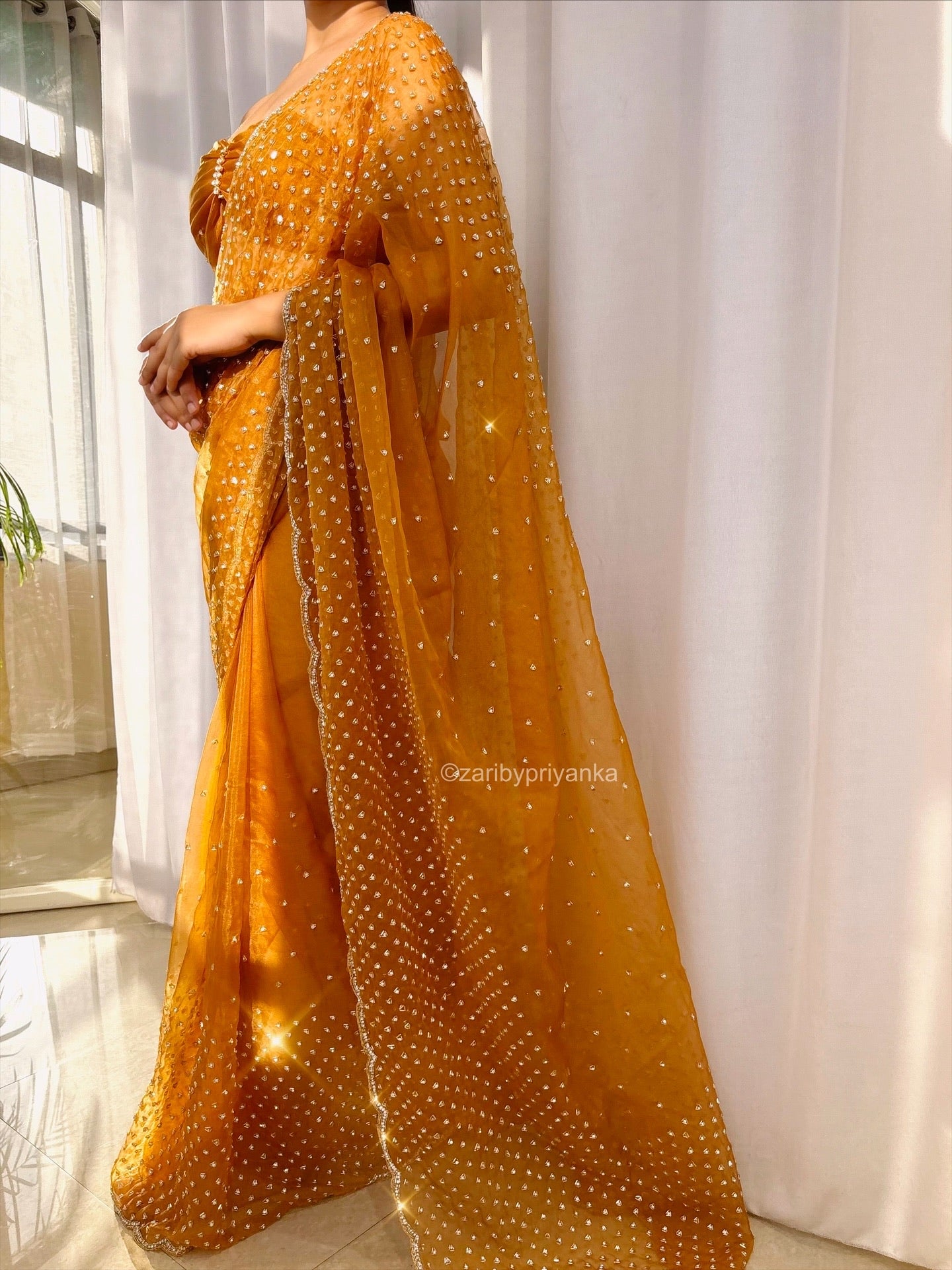 Miraaya - Designer Tissue Organza Saree with handwork