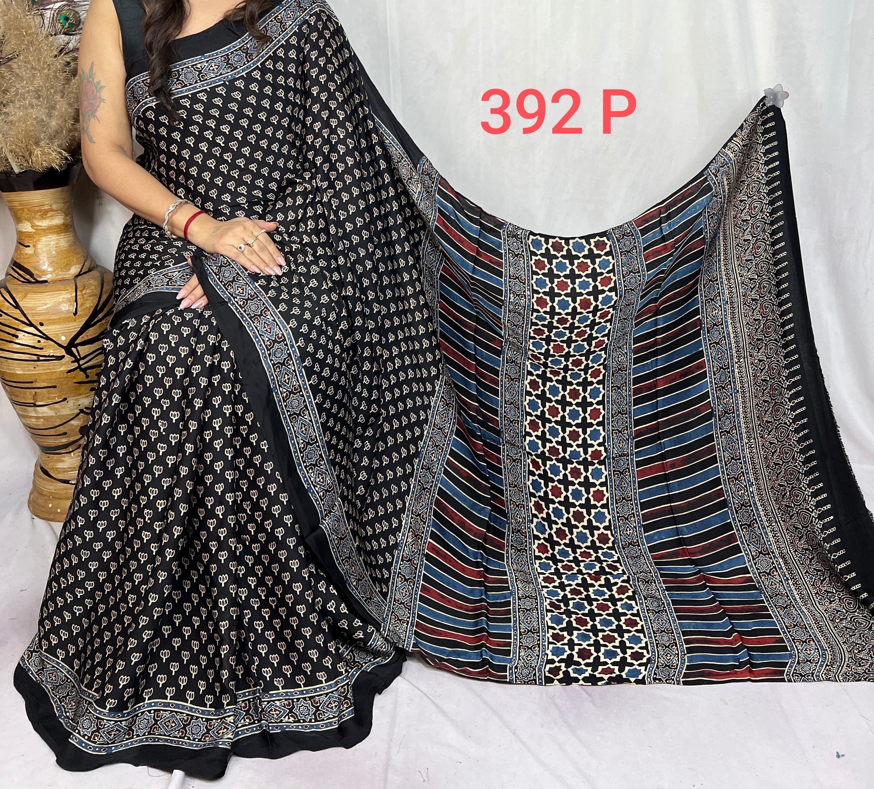 Laila - Pure Modal Ajrakh saree
