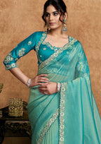 Malina - Designer Organza Satin Silk Saree
