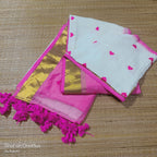 Sampatha - 120 Mul Mul Handloom Cotton Saree with embroidery