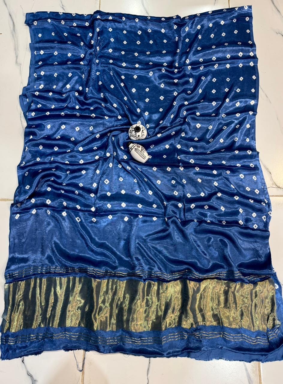 Misha - Pure Gajji Silk Bandej Saree