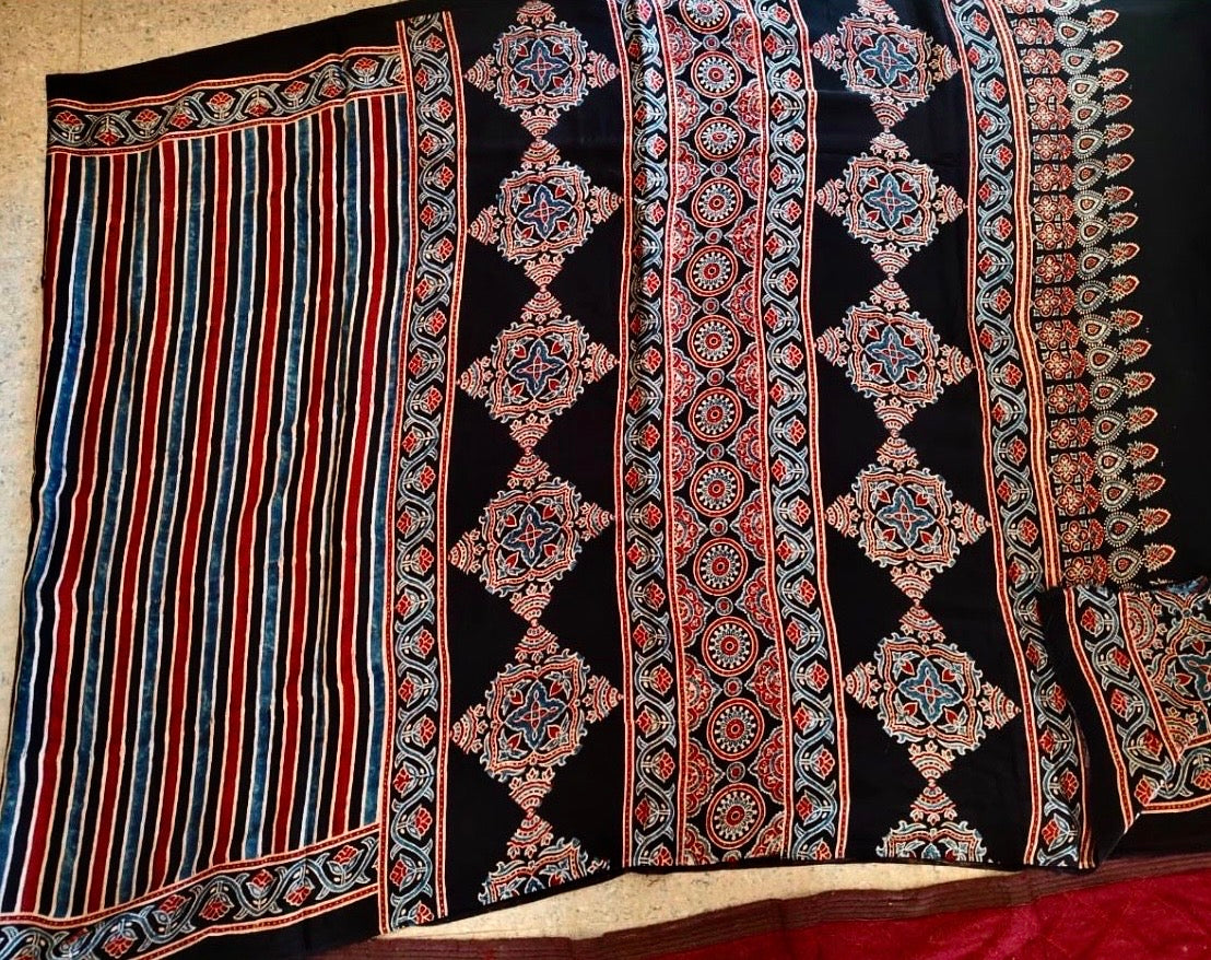 Bhumi - Pure Modal Ajrakh saree