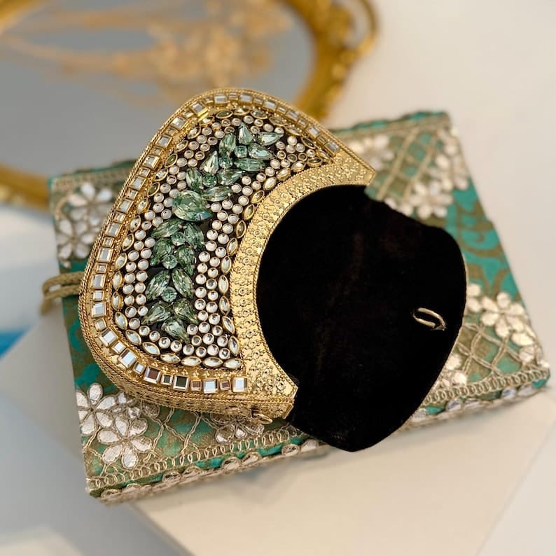 ZP11- Exclusive Hand Carved High Metal Clutch