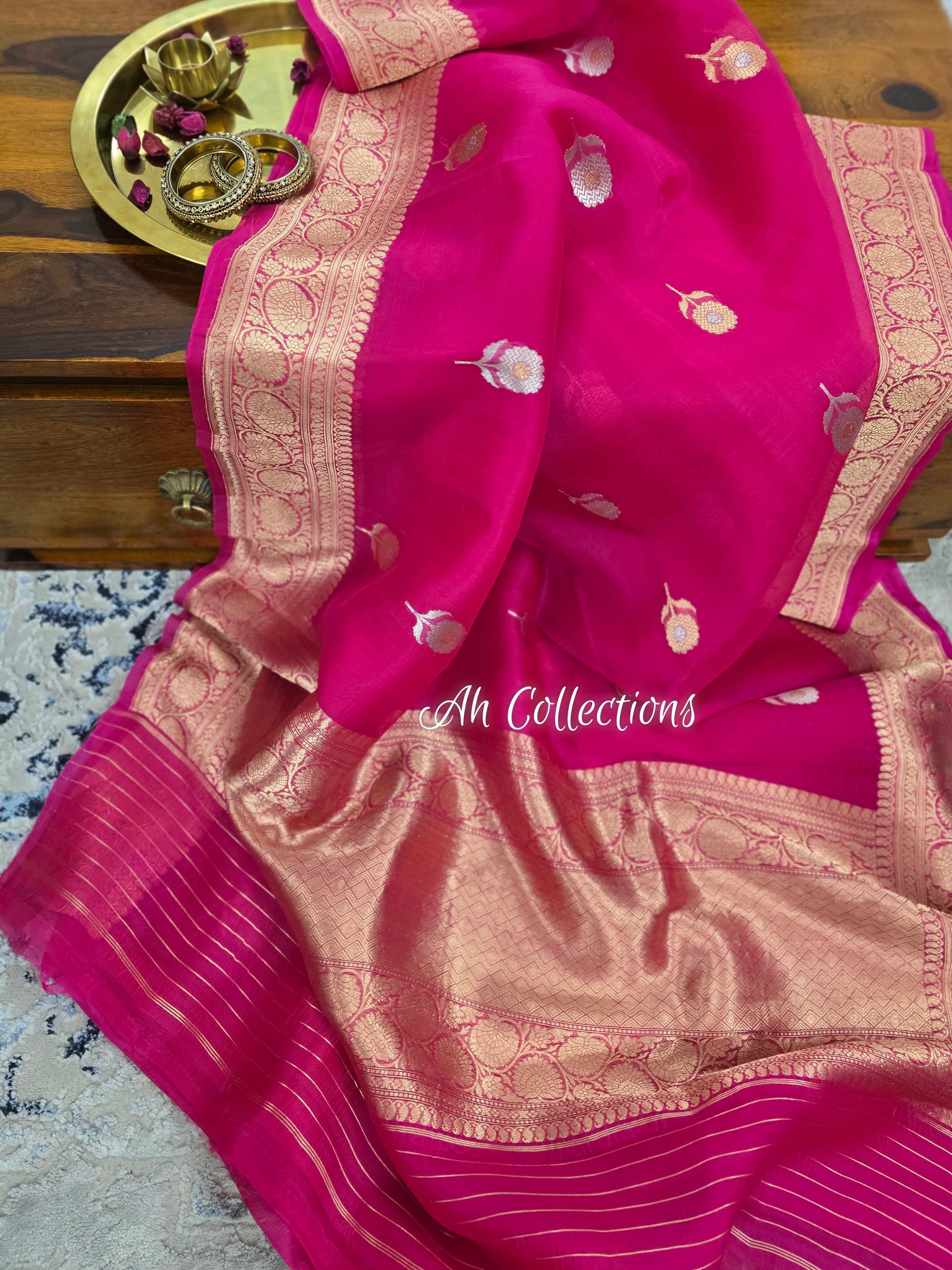 Chahat - Handwoven Kaduwa Kora Silk Saree