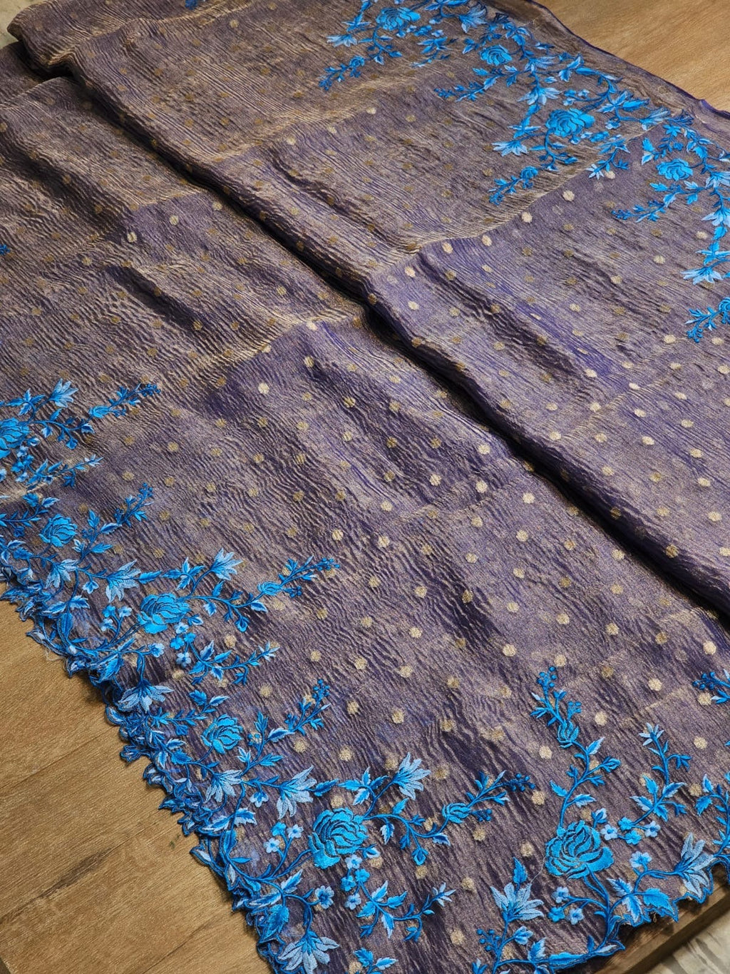 Kumudi - Pure Banarasi Crush Tissue Silk Saree