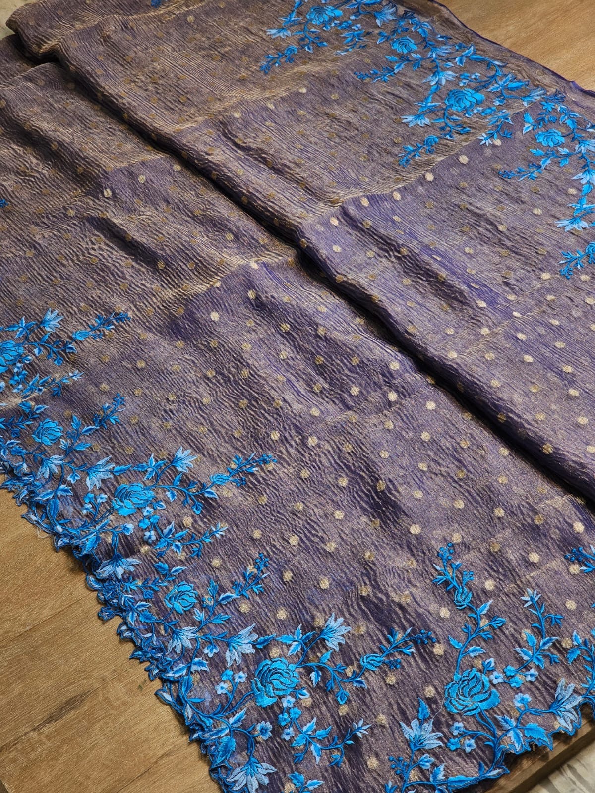 Kumudi - Pure Banarasi Crush Tissue Silk Saree