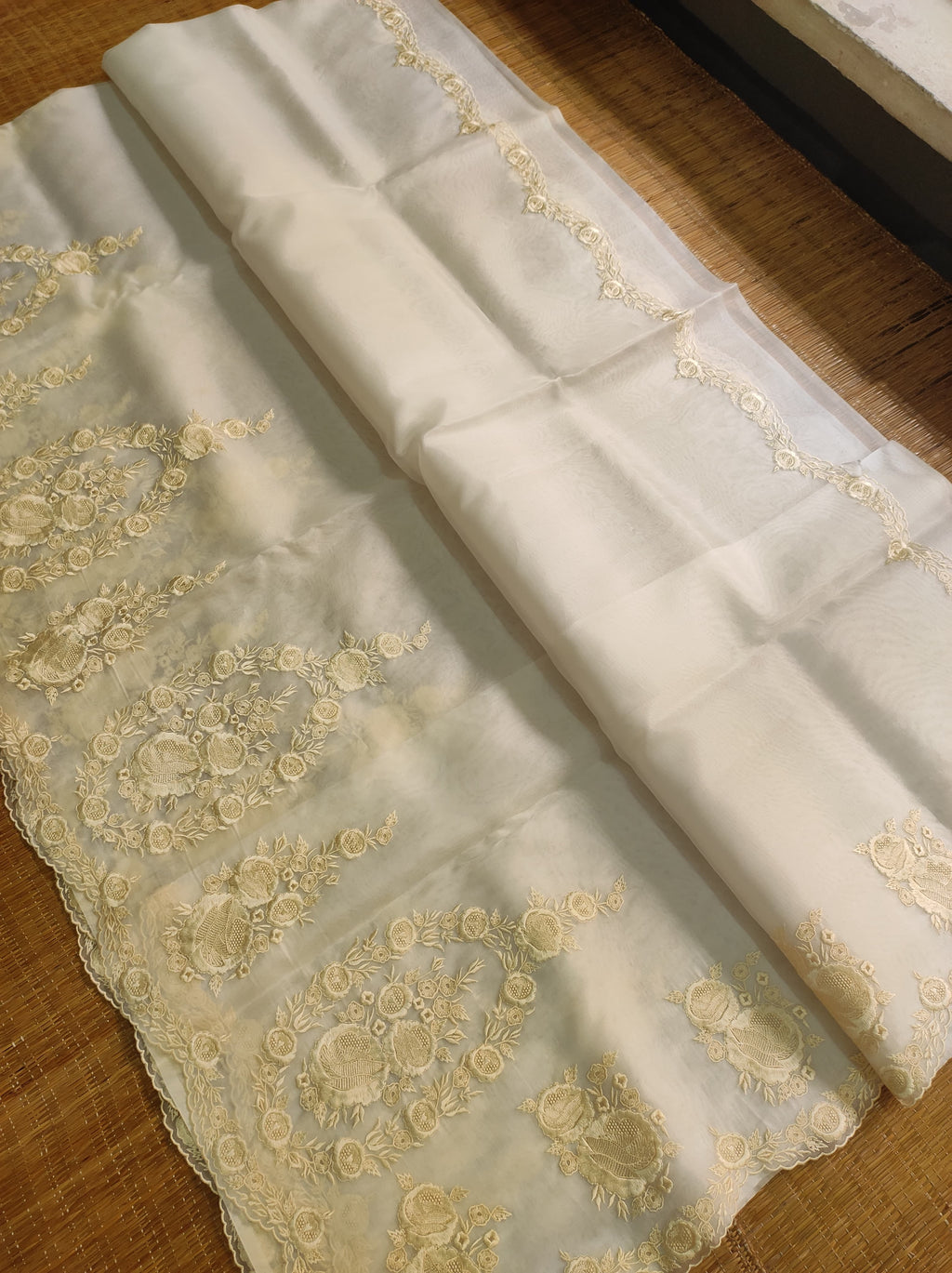 Amira - Pure Organza Silk Plain Saree with Special Tassels