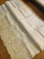 Amira - Pure Organza Silk Plain Saree with Special Tassels