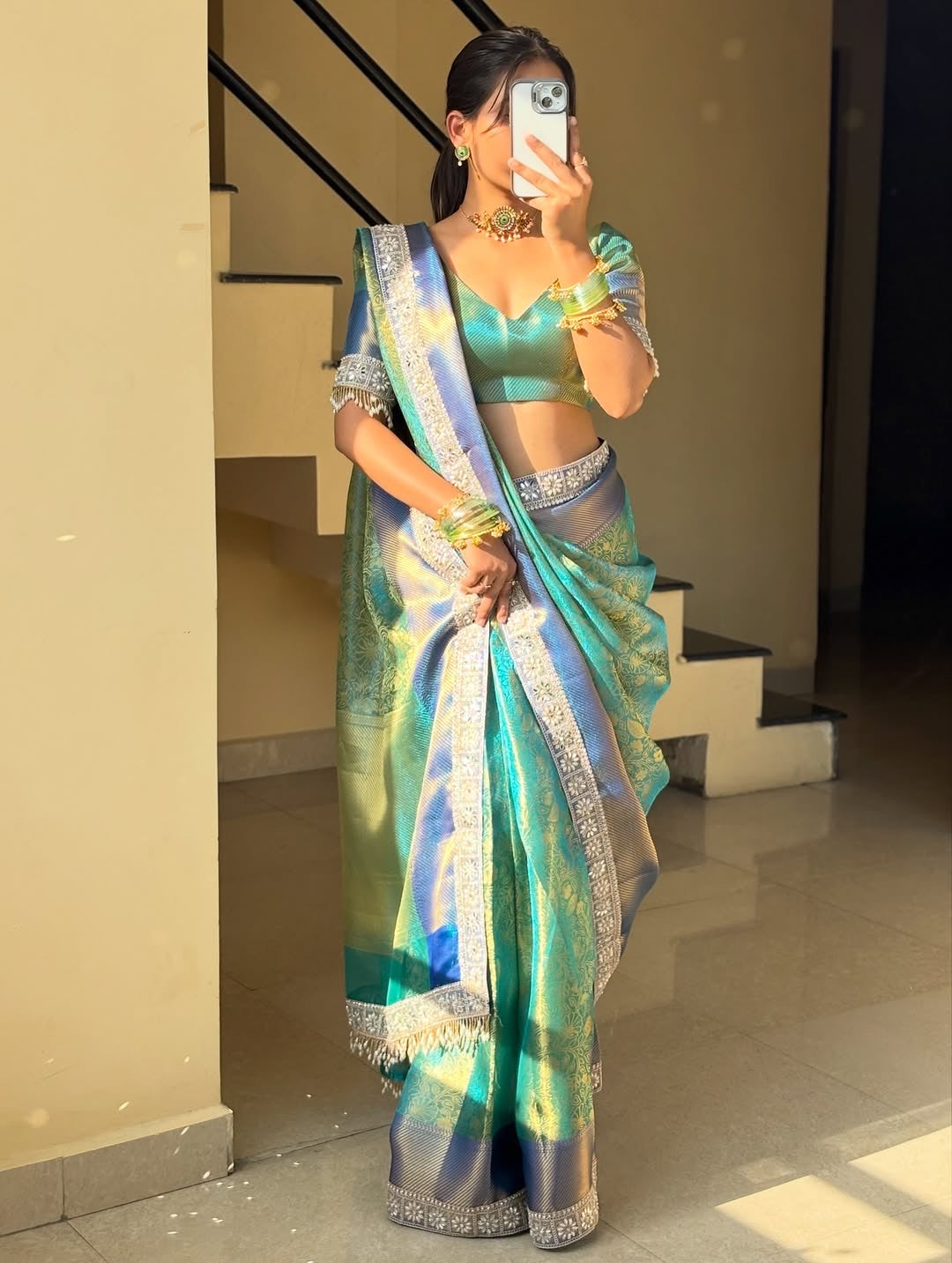 Reshmi - Banarasee Kanchi Tissue Silk Saree