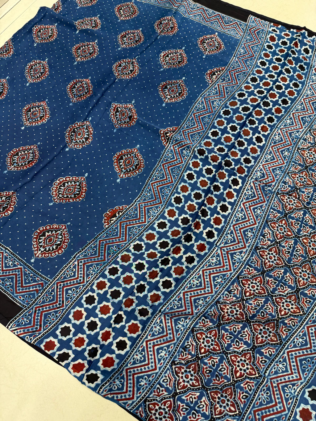 Vainika - Pure Modal Ajrakh saree