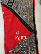 Dua | Handcrafted Ajrakh Couture Saree with heavy handwork [Ready to dispatch]