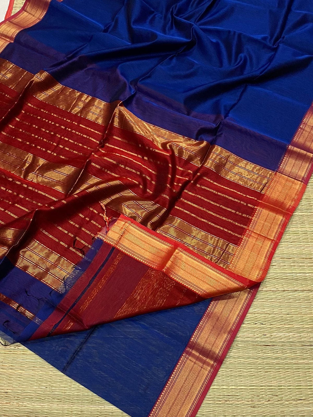 Diya Maheshwari Handloom Jari Chatai Border Saree