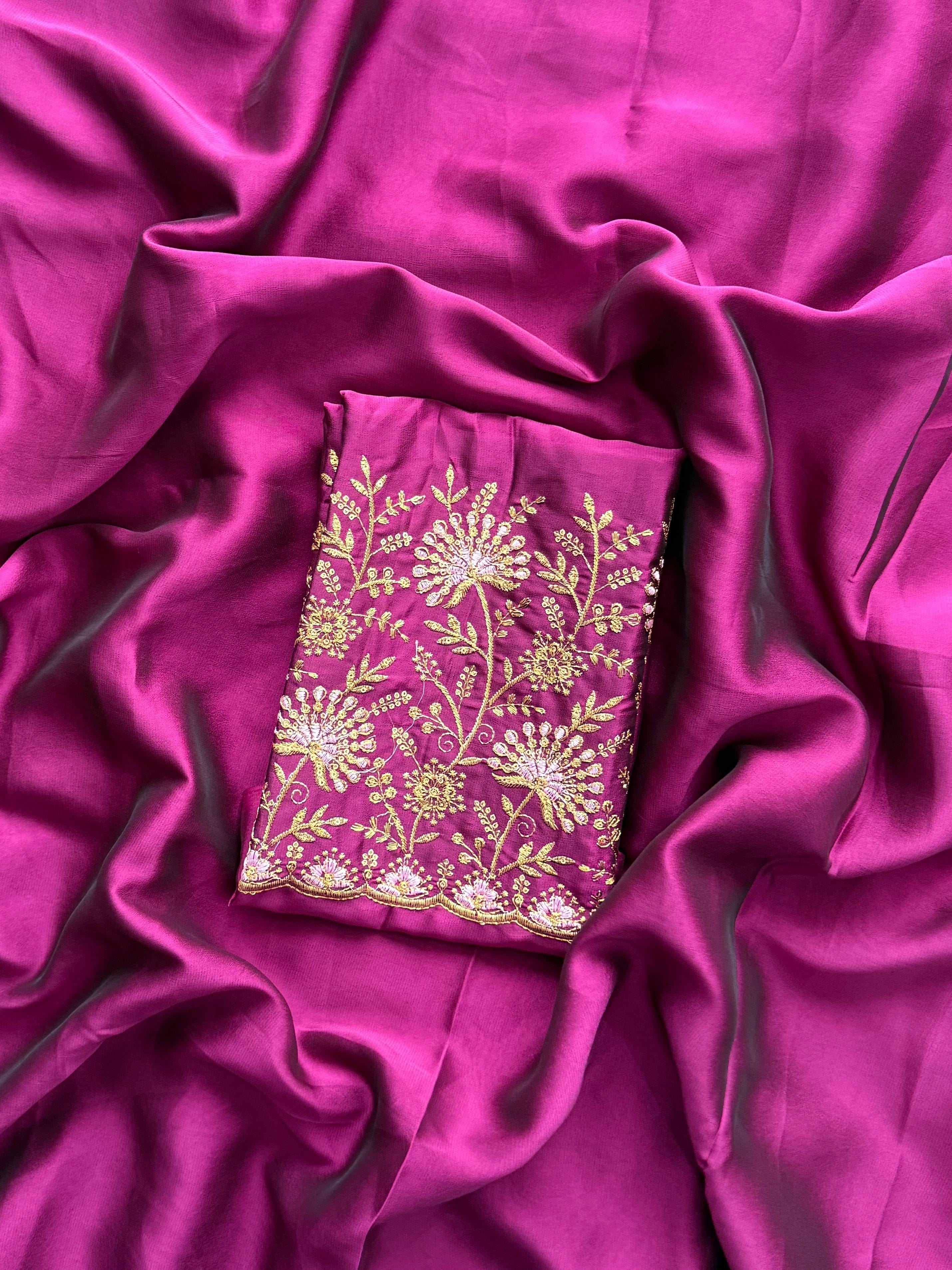 Reena - Rangoli Silk Saree paired with embroidered Blouse