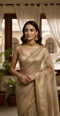 Sarangi - Gold Tissue Saree