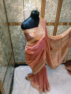 Shehnaz - Maharani Glass Tissue Silk Saree with Handwork
