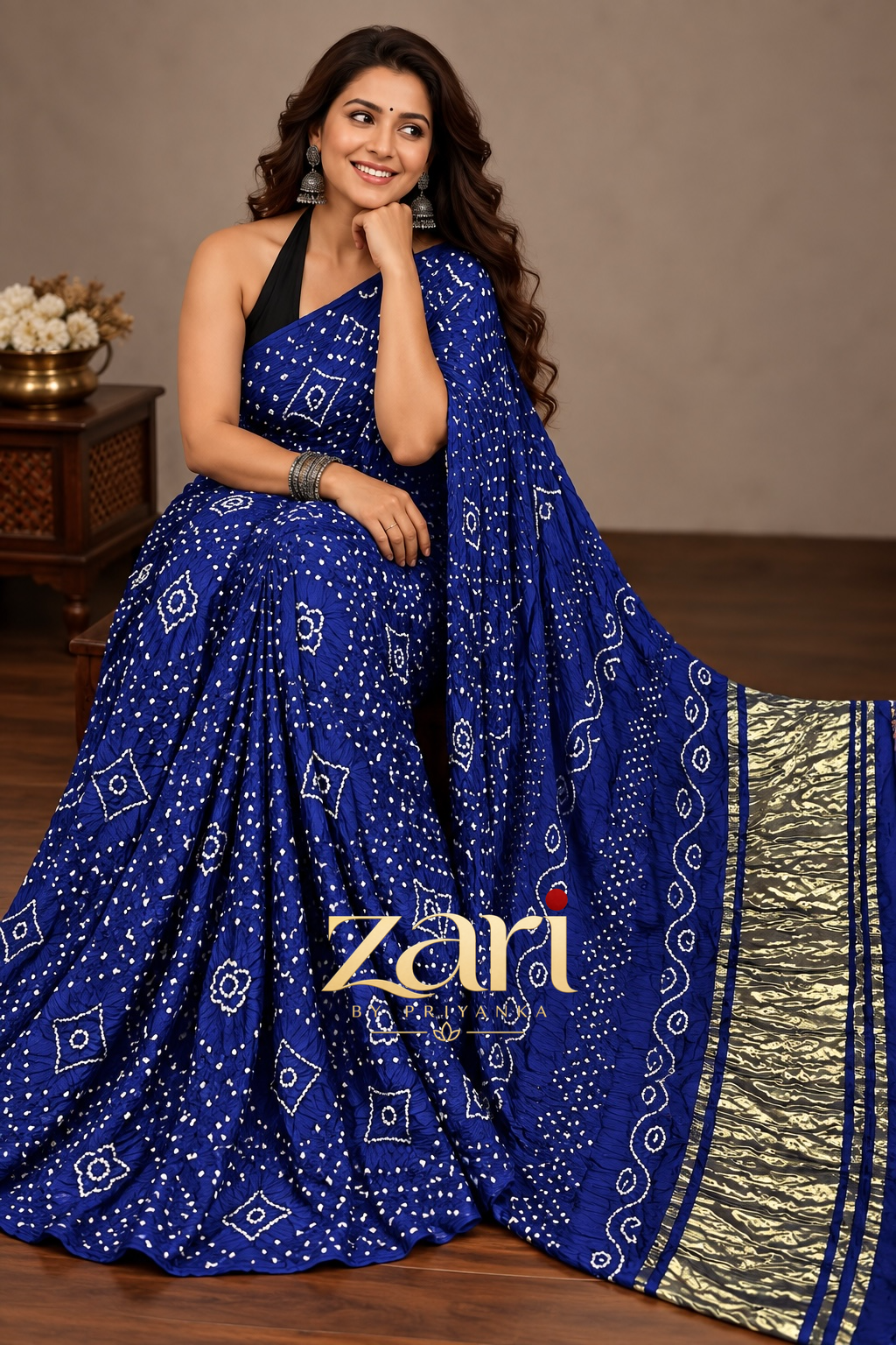 Mihira - Pure Bandhej Modal Silk Bandej Saree