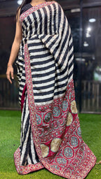Atulya - Pure Crepe Handwork Designer Saree