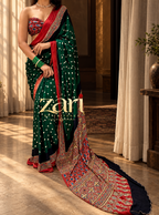 Apsara | Handcrafted Ajrakh Bandhej Couture Saree