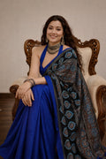 Leena - Pure Modal Ajrakh Fusion saree