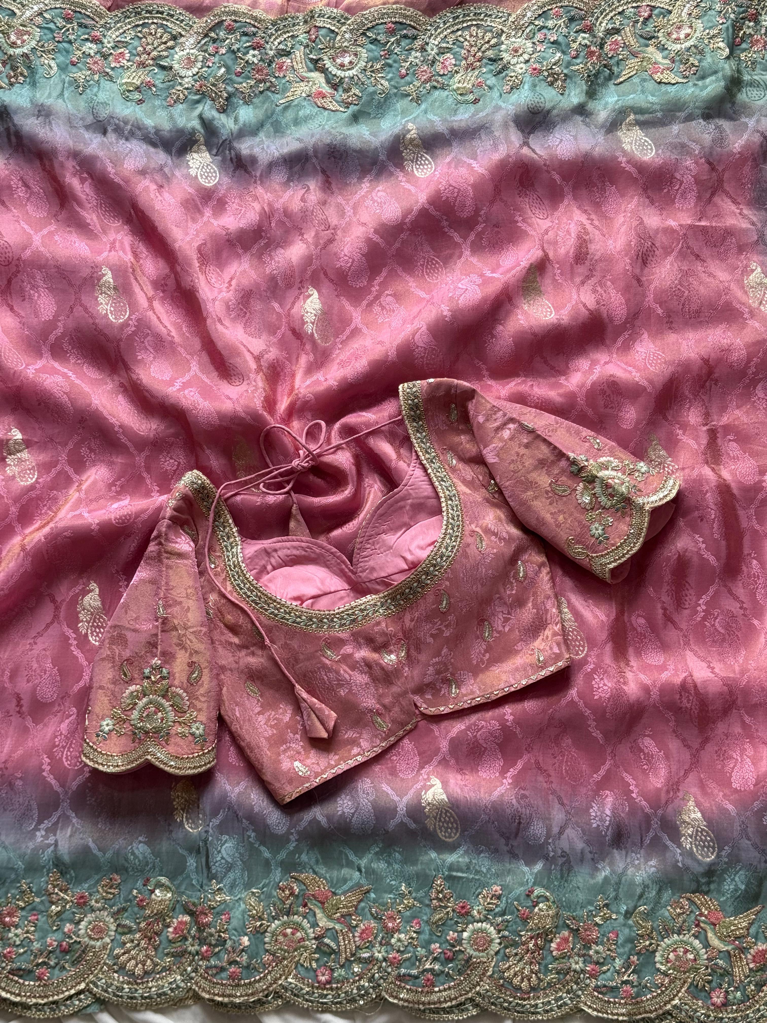 Rishma - Designer Cocktail Handwork Saree