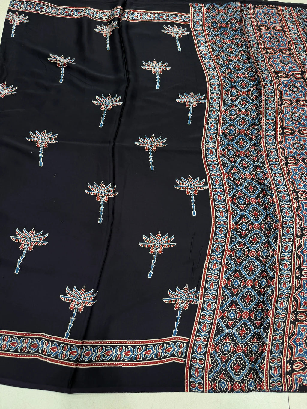 Nilofer - Pure Modal Ajrakh saree