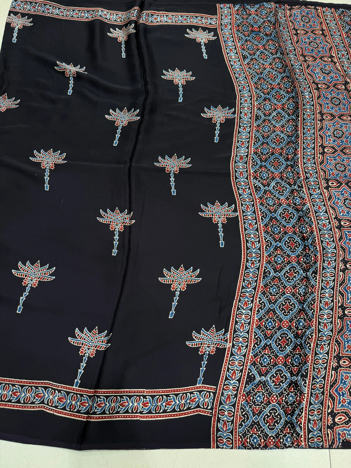 Nilofer - Pure Modal Ajrakh saree