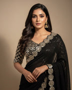 Sharvari - Designer Georgette Saree with Mirror work