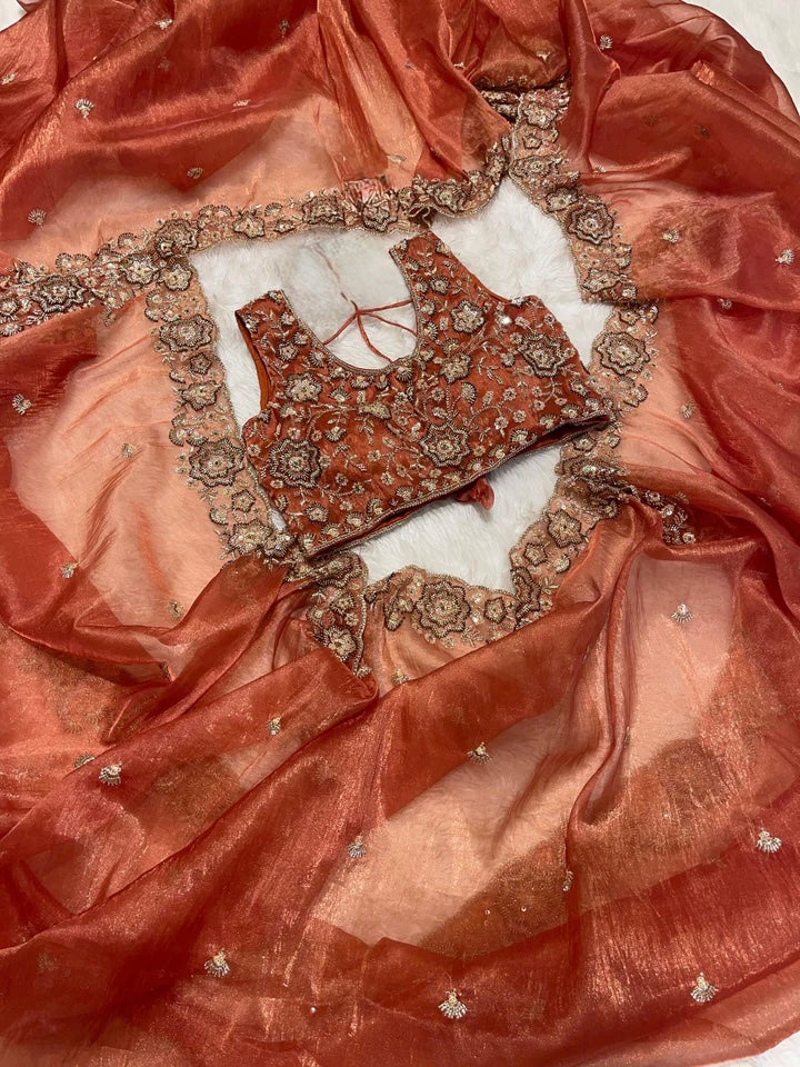 Rahath - Organza Crepe Silk Saree