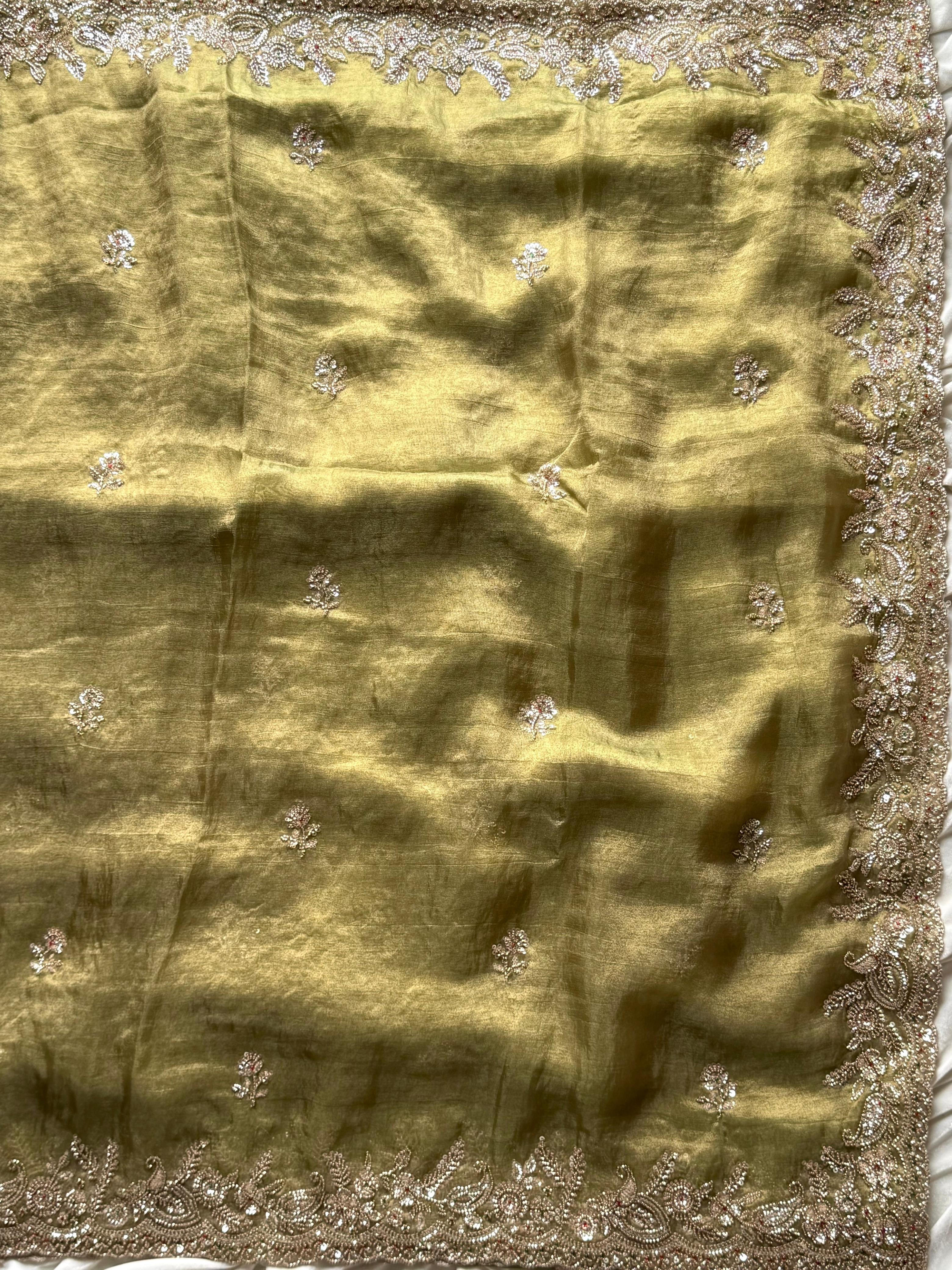 Mehak- Designer Tissue Crepe Saree