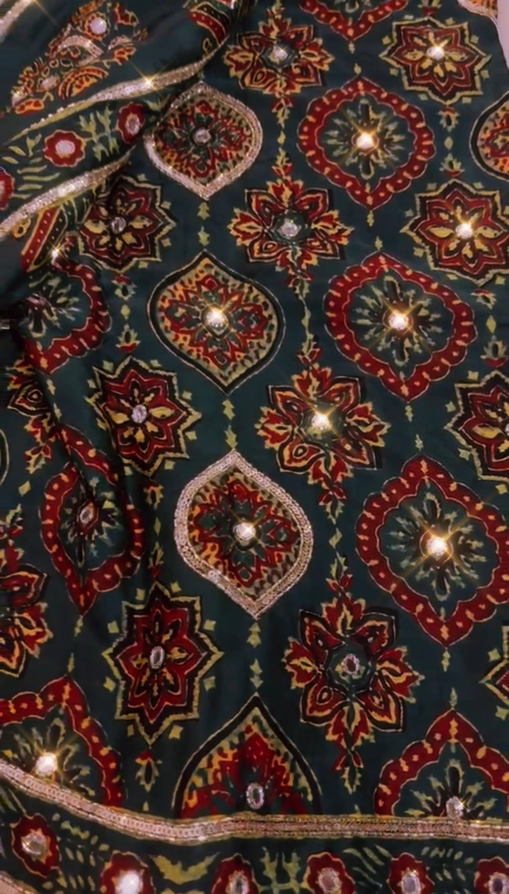 Sravti - Designer Ajrakh Handworked Saree