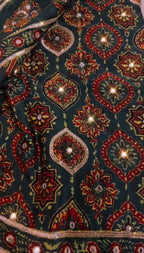 Sravti - Designer Ajrakh Handworked Saree