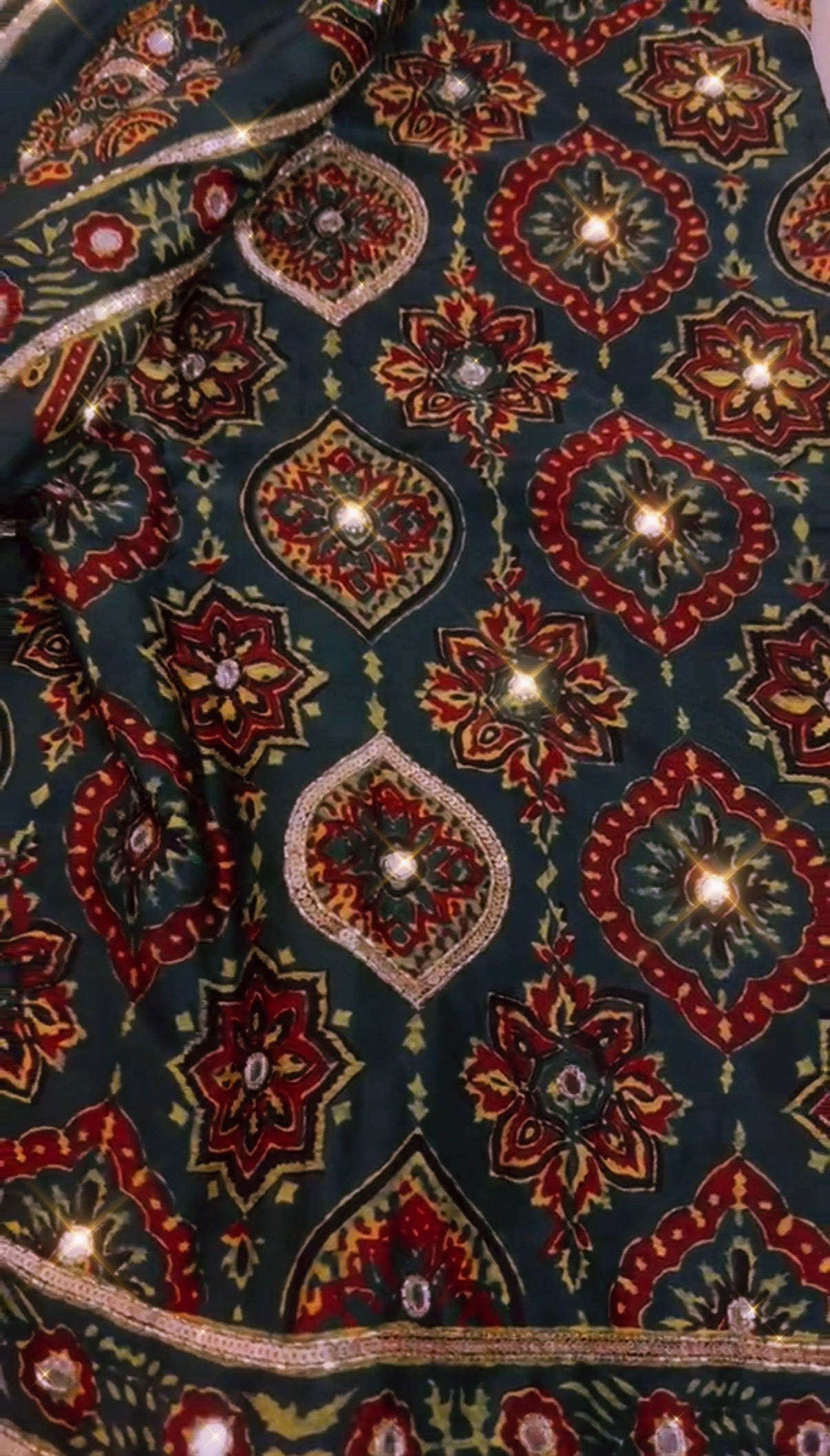 Sravti - Designer Ajrakh Handworked Saree