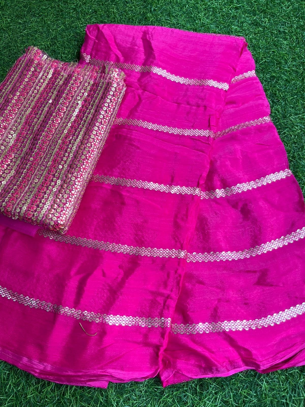 Sadha - Shine in this Pink Chinnon Saree
