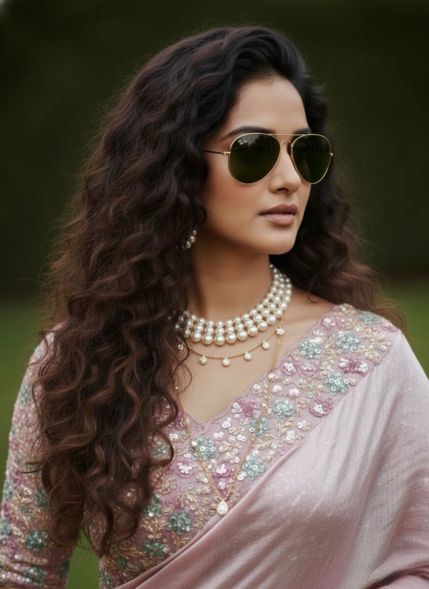 Pinki - Blush Pink Ready-to-Wear Minute Saree