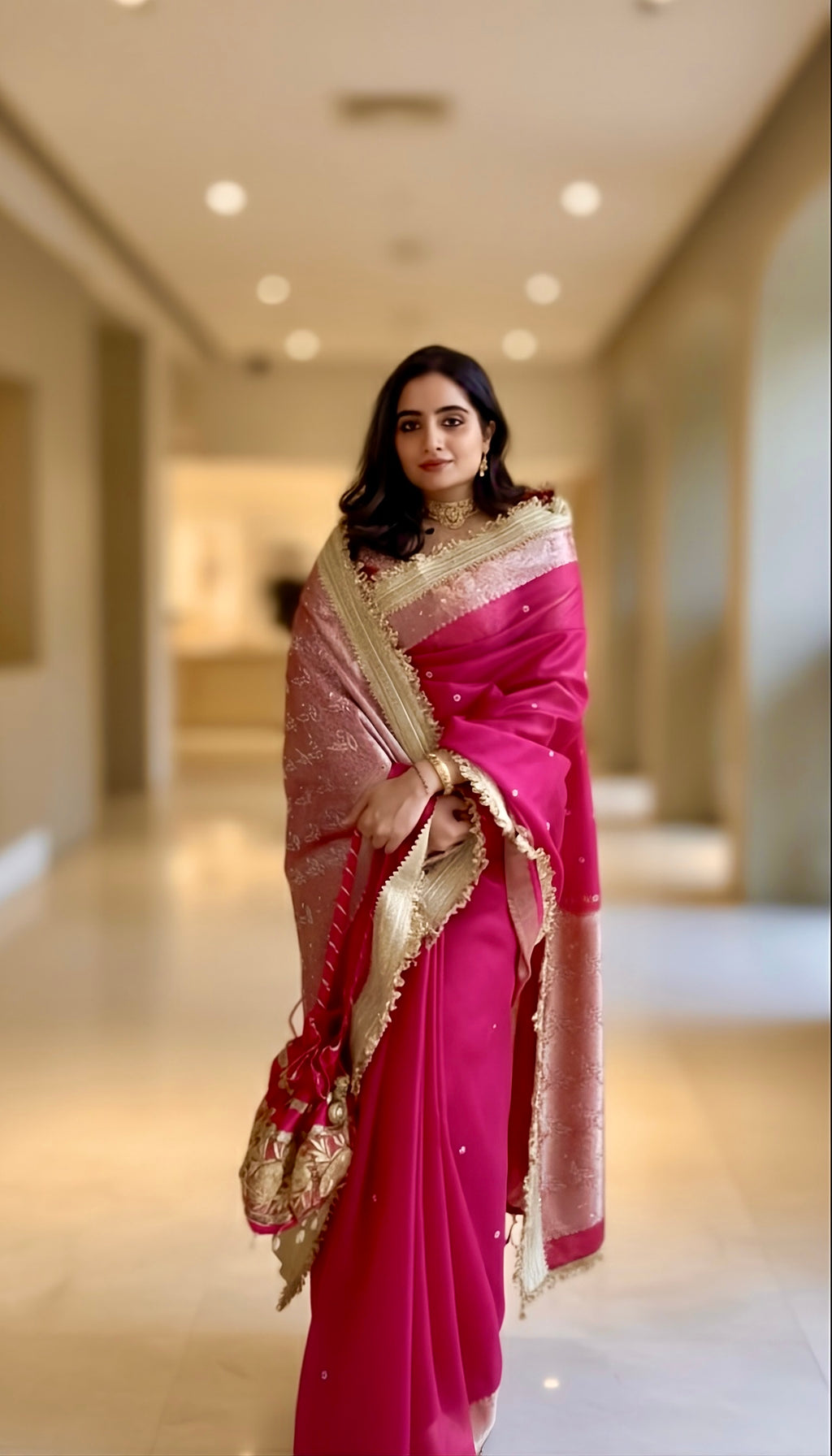 Henna - Banarasee Tissue Handwork Saree