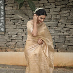 Mozhi - Golden Tissue Silk Saree