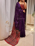 Jhalak - Designer Ajrakh Handworked Saree