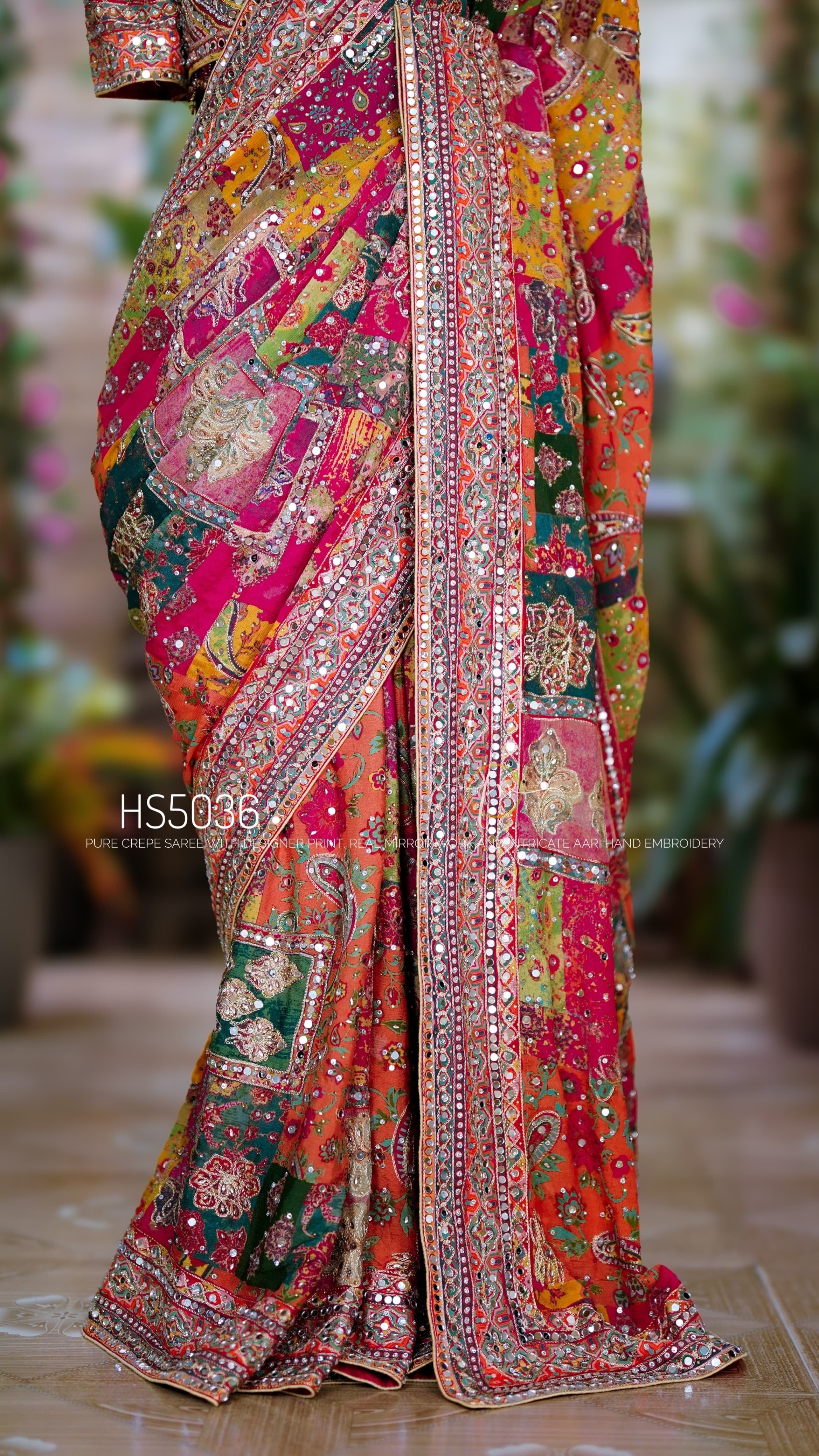 Alika - Designer Chinon Handwork Saree